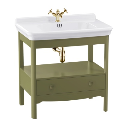 Burlington Guild 850mm Carlyle Green Furniture Wash Stand & Basin